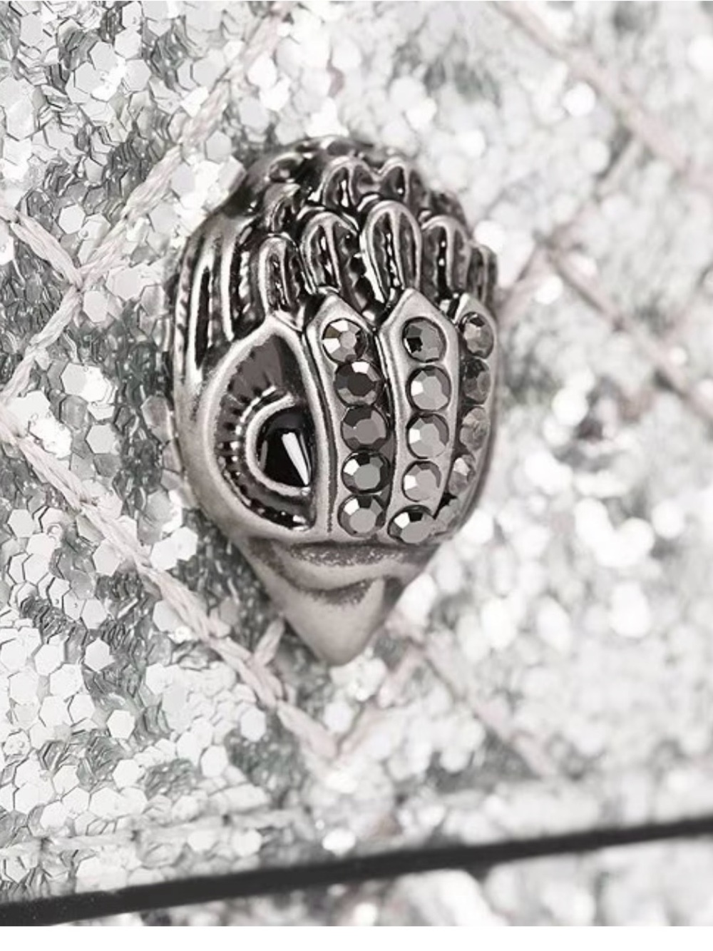 Kurt Geiger Silver Tone Crystal-Embellished Menโs Charm